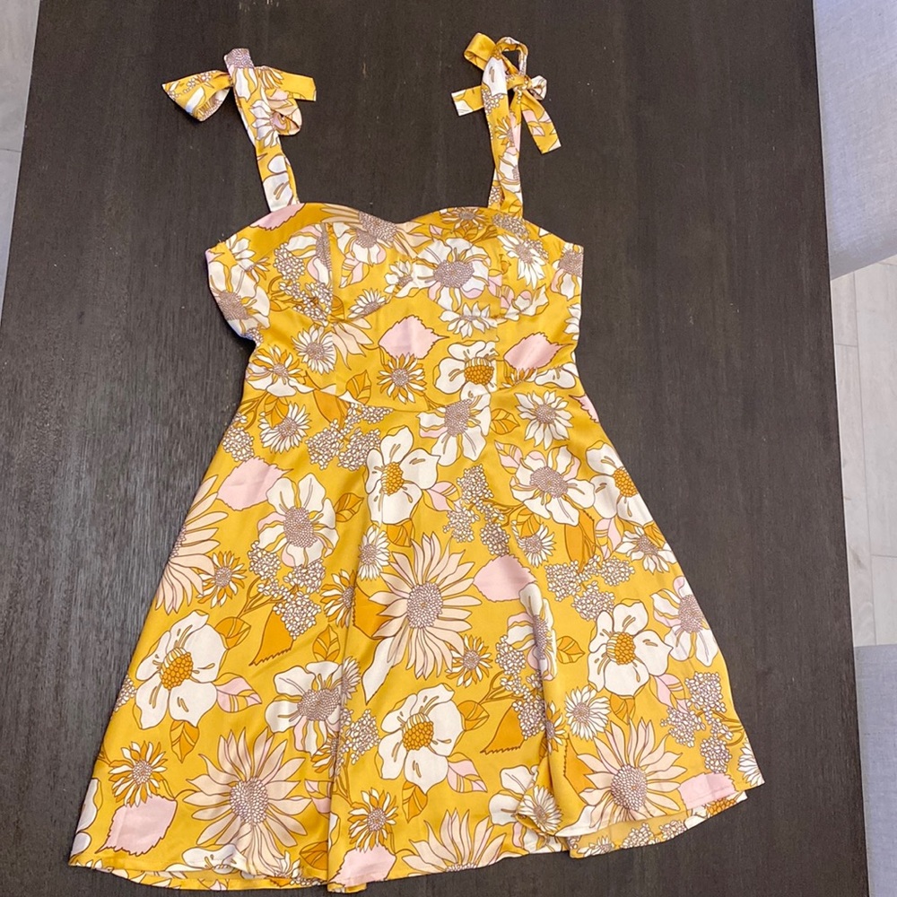 Satin Mini Floral Dress!